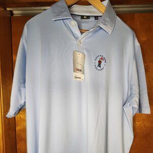 124th U.S. Open at Pinehurst 2024 FootJoy Men's Solid Lisle Golf Polo